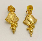 Gold Plated Leaf Motif Pendant Necklace Earrings Set For Women