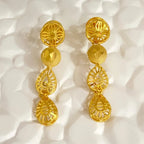 Gold Micro Plated Dubai Circular Motif Drop Necklace Set