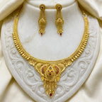Gold Micro Plated Dubai Meenakari Necklace Set For Women