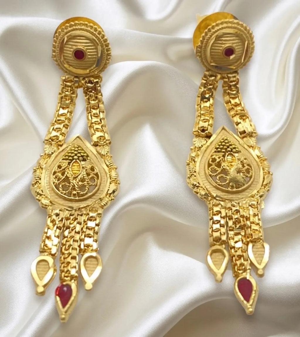 Gold Micro Plated Dubai Meenakari Necklace Set For Women