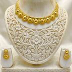 Gold Micro Plated Dubai Round Motif Necklace Earring Set