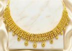 Gold Micro Plated Copper Dubai Beaded Drop Pendant Necklace Set