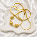 Gold Micro Plated Copper Three Ball Mugapu Bead Neck Chain