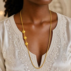 Gold Micro Plated Copper Three Ball Mugapu Bead Neck Chain