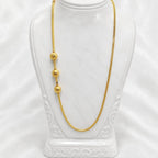 Gold Micro Plated Copper Three Ball Mugapu Bead Neck Chain