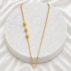 Gold Micro Plated Copper Three Ball Mugapu Bead Neck Chain