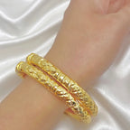 Gold Copper Nakshikari Bala Kada Bengali Traditional Bangle Pair
