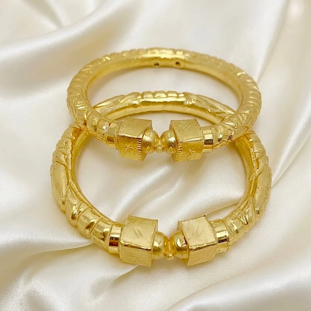 Gold Copper Nakshikari Bala Kada Bengali Traditional Bangle Pair