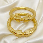 Gold Copper Nakshikari Bala Kada Bengali Traditional Bangle Pair