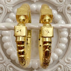Gold Copper Nakshikari Bala Bengali Handcrafted Bangle Pair For Women