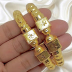 Gold Copper Nakshikari Bala Bengali Handcrafted Bangle Pair For Women