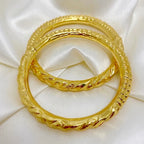 Gold Plated Nakshikari Bala Traditional Bengali Bangle Pair