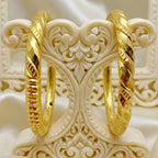 Gold Plated Nakshikari Bala Traditional Bengali Bangle Pair