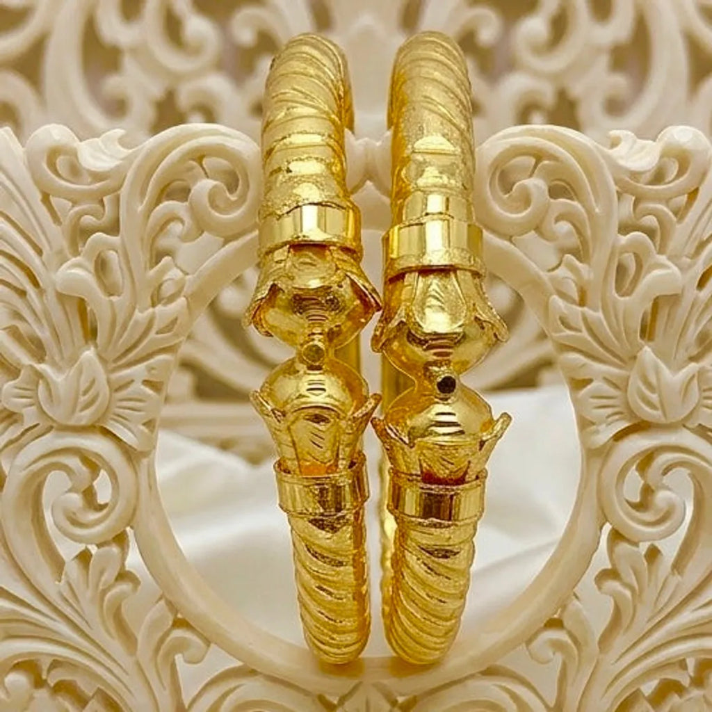 Gold Plated Copper Nakshikari Bala Traditional Bengali Bangle Pair