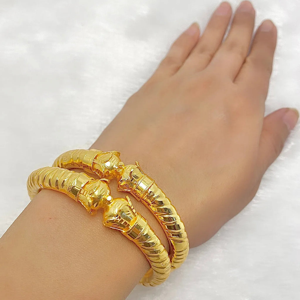 Gold Plated Copper Nakshikari Bala Traditional Bengali Bangle Pair