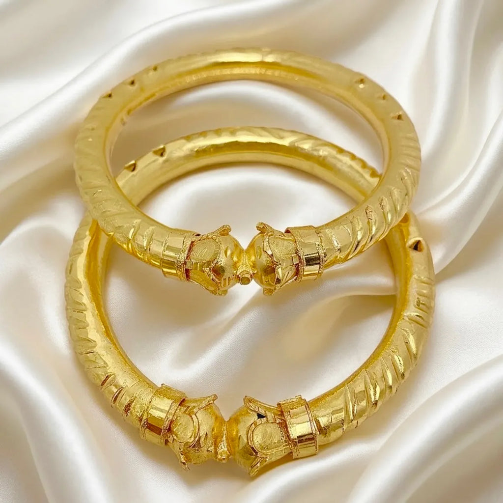 Gold Plated Copper Nakshikari Bala Traditional Bengali Bangle Pair
