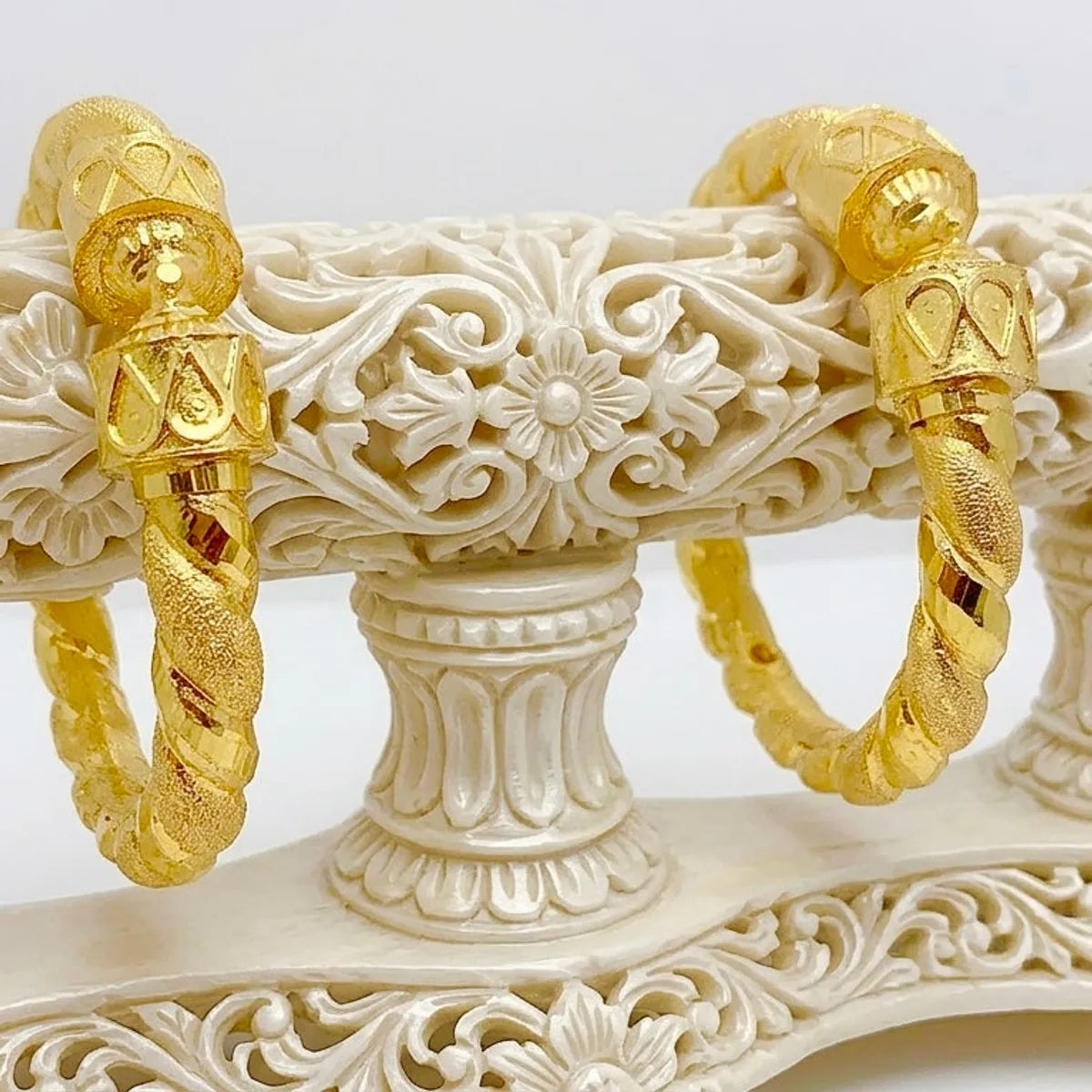 Gold Copper Nakshikari Bala Bangle Pair For Women
