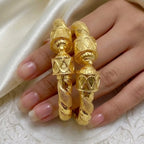 Gold Copper Nakshikari Bala Bangle Pair For Women