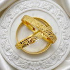 Gold Micro Plated Floral Cutwork Traditional Bangle