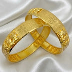 Gold Micro Plated Traditional Heritage Bangle Cuff For Women