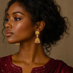 Gold Plated Copper Double Jhumki Ghungroo Meenakari Earrings For Women