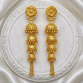 Gold Plated Multi Layer Ghungroo Mesh Jhumka Earrings For Women