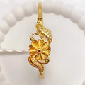 Gold Plated Copper Floral Dubai Style Traditional Bangles Set Of 2