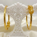 Gold Micro Plated Double Bead Traditional Bangle Set Of 6