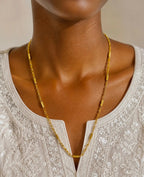 Gold Micro Plated Copper Geometric Link Neck Chain For Women