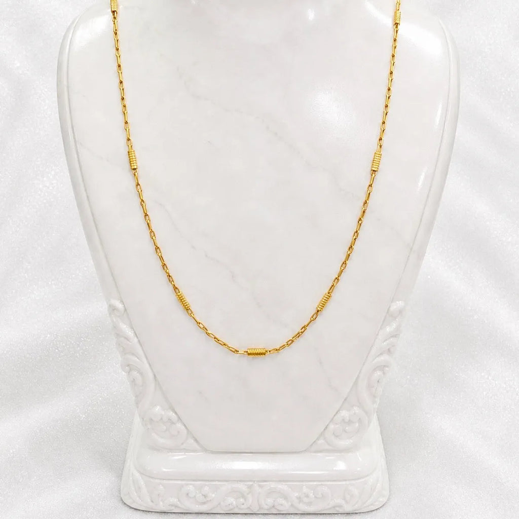 Gold Micro Plated Copper Geometric Link Neck Chain For Women