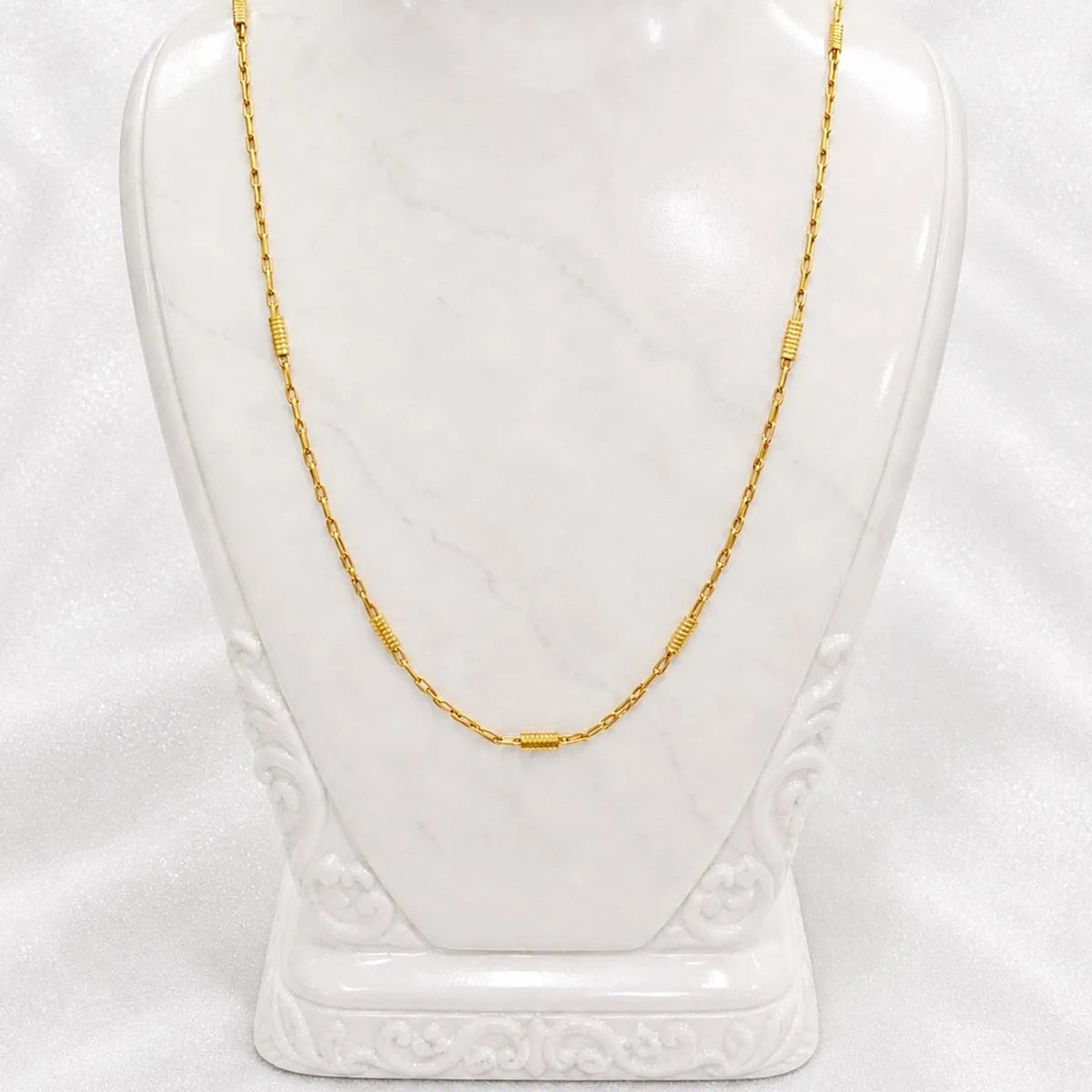 Gold Micro Plated Copper Geometric Link Neck Chain For Women