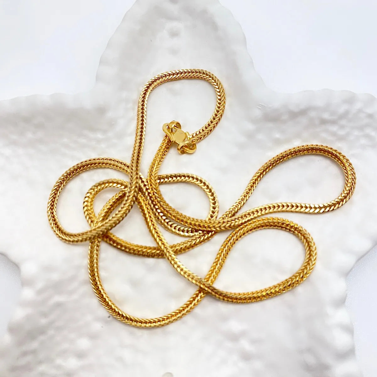 Gold Micro Plated Snake Pattern Neck Chain For Women