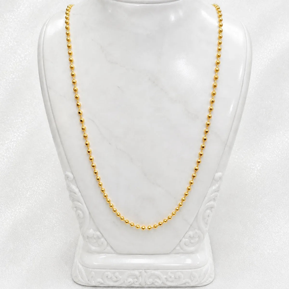 Gold Micro Plated Classic Round Ball Bead Neck Chain