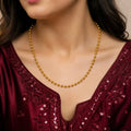 Gold Micro Plated Classic Round Ball Bead Neck Chain