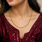 Gold Micro Plated Classic Round Ball Bead Neck Chain