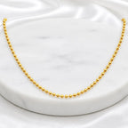 Gold Micro Plated Classic Round Ball Bead Neck Chain