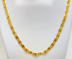 Gold Micro Plated Textured Oval Link Neck Chain For Women