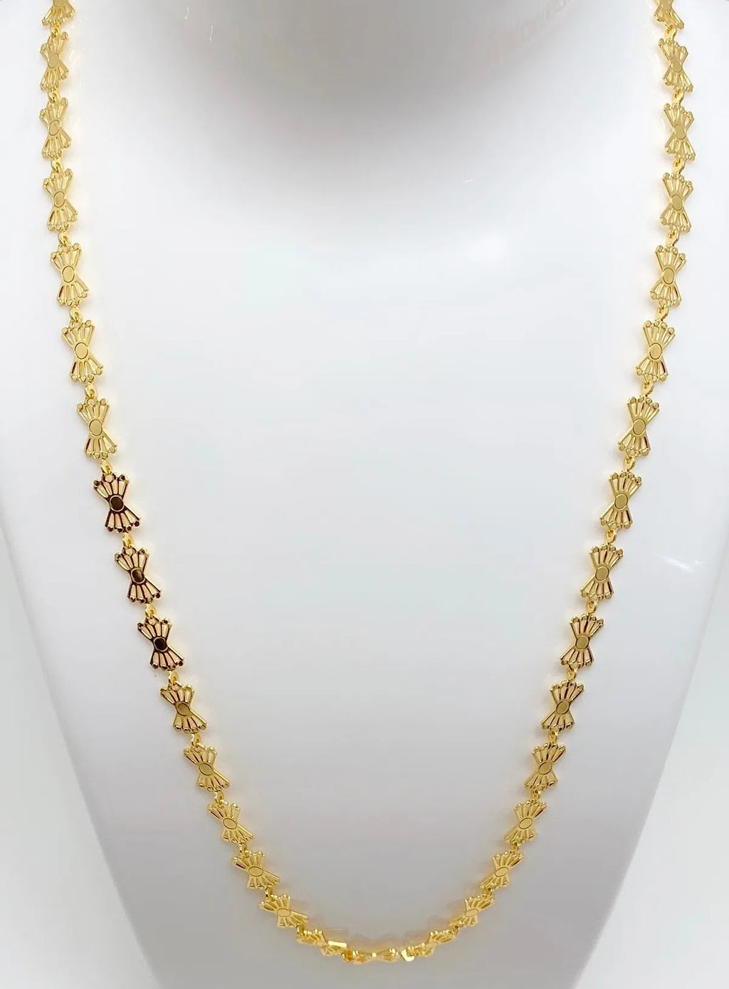 Gold Micro Plated Fan Design Neck Chain For Women