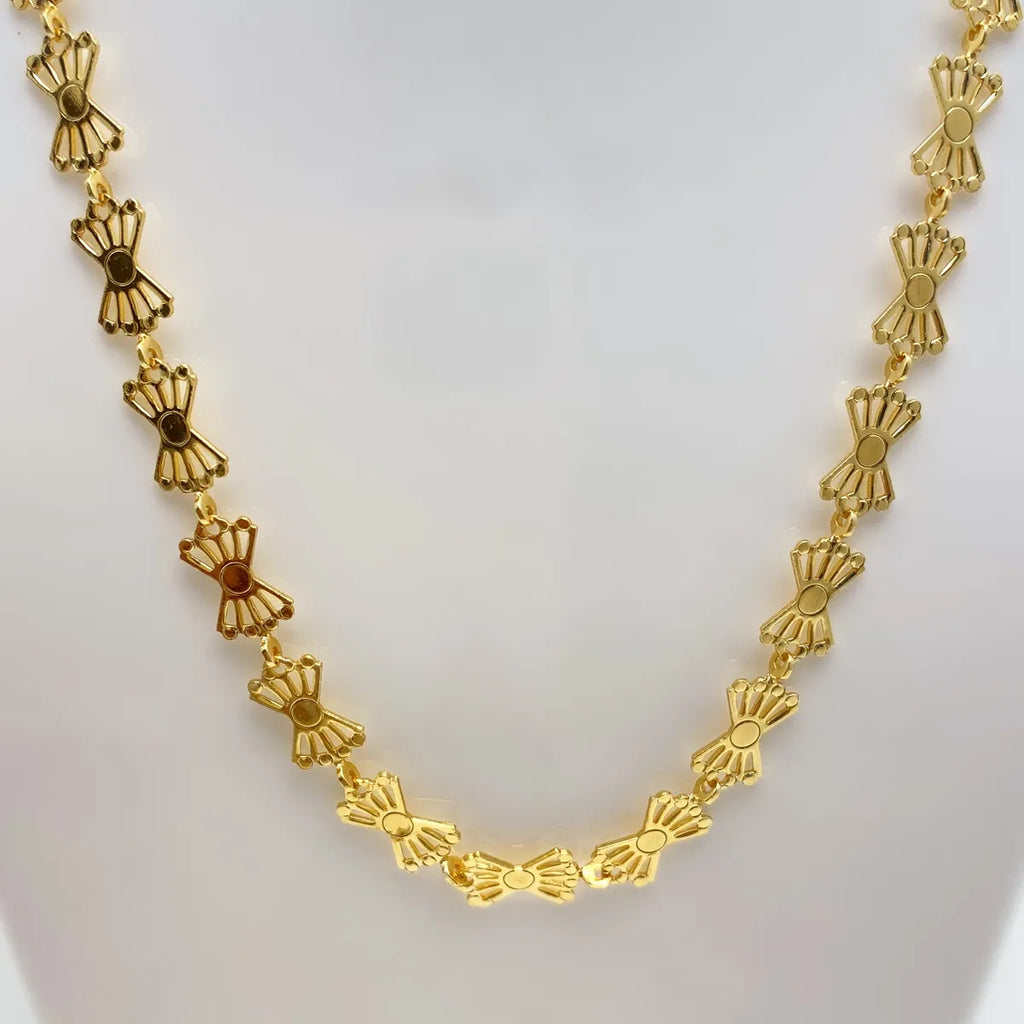 Gold Micro Plated Fan Design Neck Chain For Women