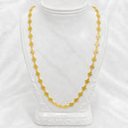 Gold Micro Plated Clover Floral Link Neck Chain For Women