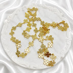 Gold Micro Plated Clover Floral Link Neck Chain For Women