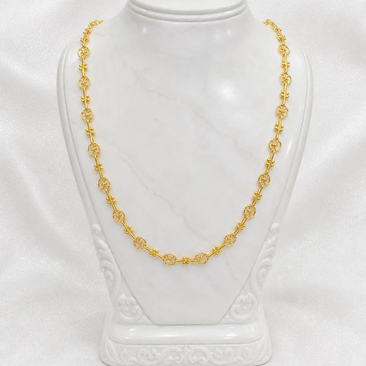 Gold Micro Plated Circular Motif Neck Chain For Women