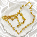 Gold Micro Plated Circular Motif Neck Chain For Women