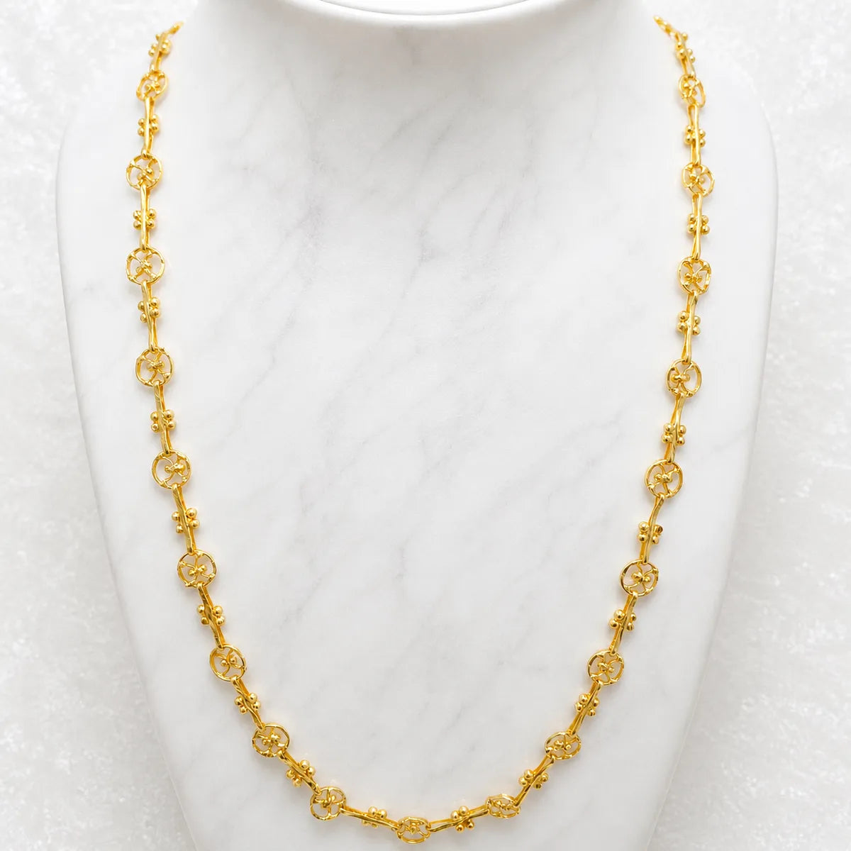 Gold Micro Plated Circular Motif Neck Chain For Women