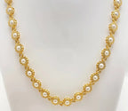 Gold Micro Plated Pearl Floral Motif Neck Chain For Women
