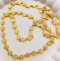 Gold Micro Plated Floral Link Neck Chain For Women