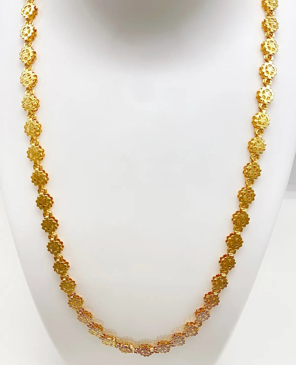 Gold Micro Plated Floral Link Neck Chain For Women
