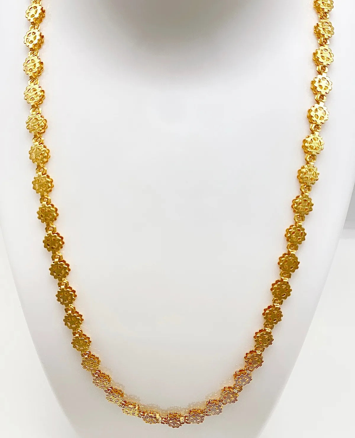 Gold Micro Plated Floral Link Neck Chain For Women