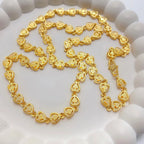 Gold Micro Plated Copper Heart Link Neck Chain For Women