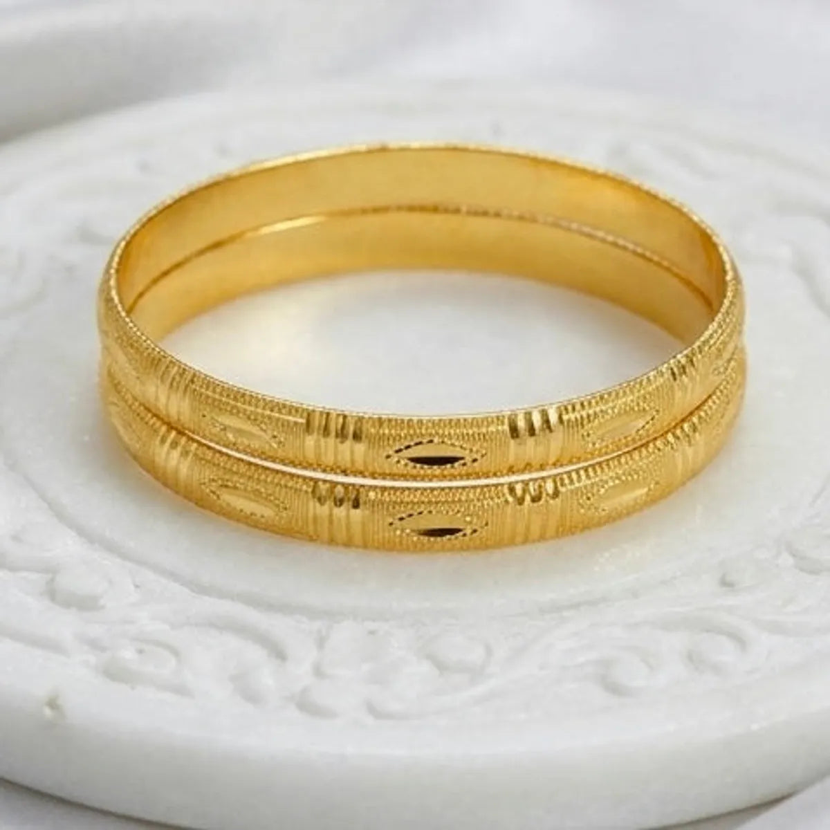 Gold Micro Plated Traditional Dubai Handmade Bangle For Women